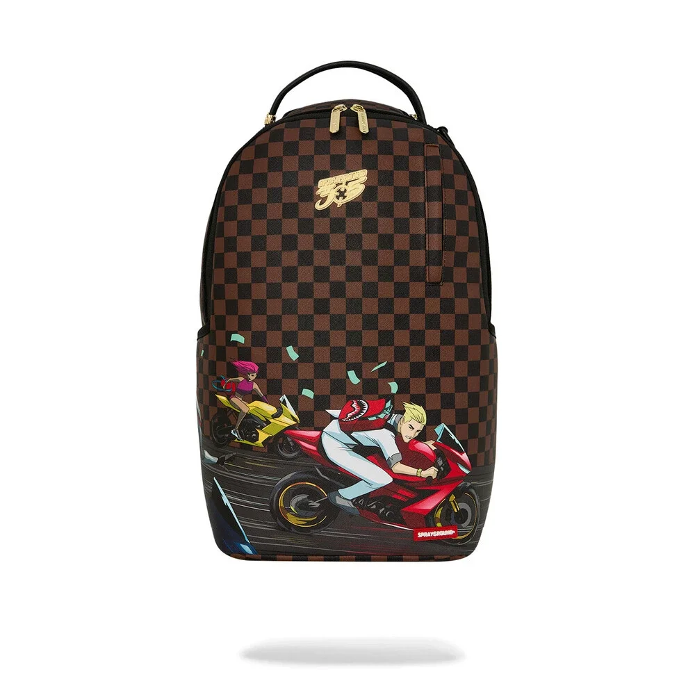 Sprayground 305 Escape Route Backpack Unisex Multi Check Shoulder Strap SPR377